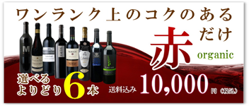 ワンランク上のコクのある赤　よりどり6本10,000円