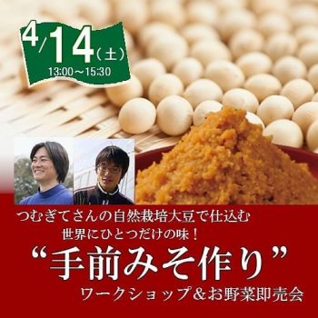 自然栽培大豆で仕込む味噌づくりワークショップ